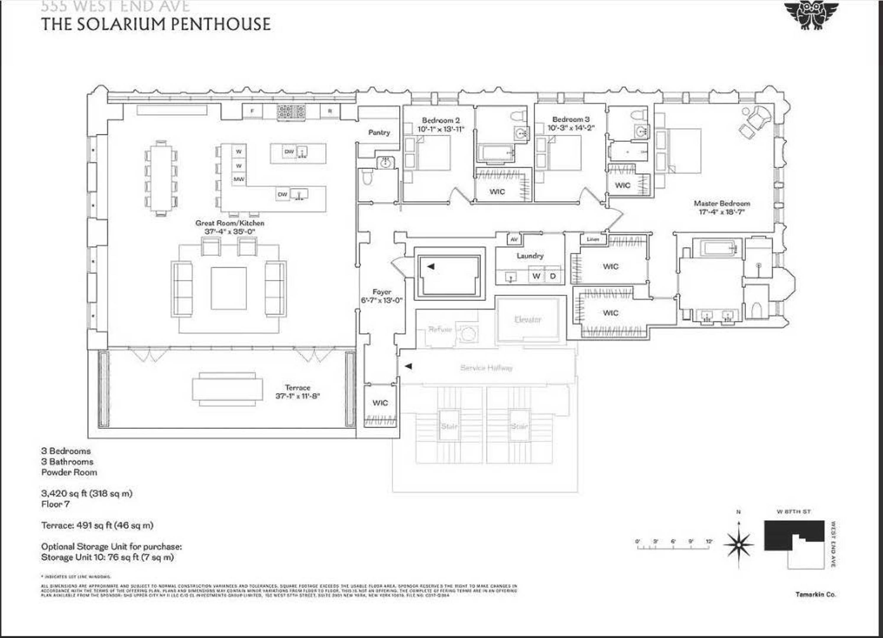 Manhattan, NY 10024,555 W End Avenue #The Solarium