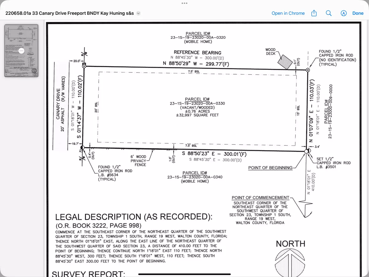 Freeport, FL 32439,Lot 33 Canary Drive