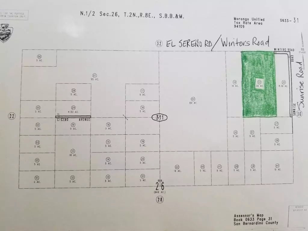 29 Palms, CA 92277,20 Ac El Sereno RD