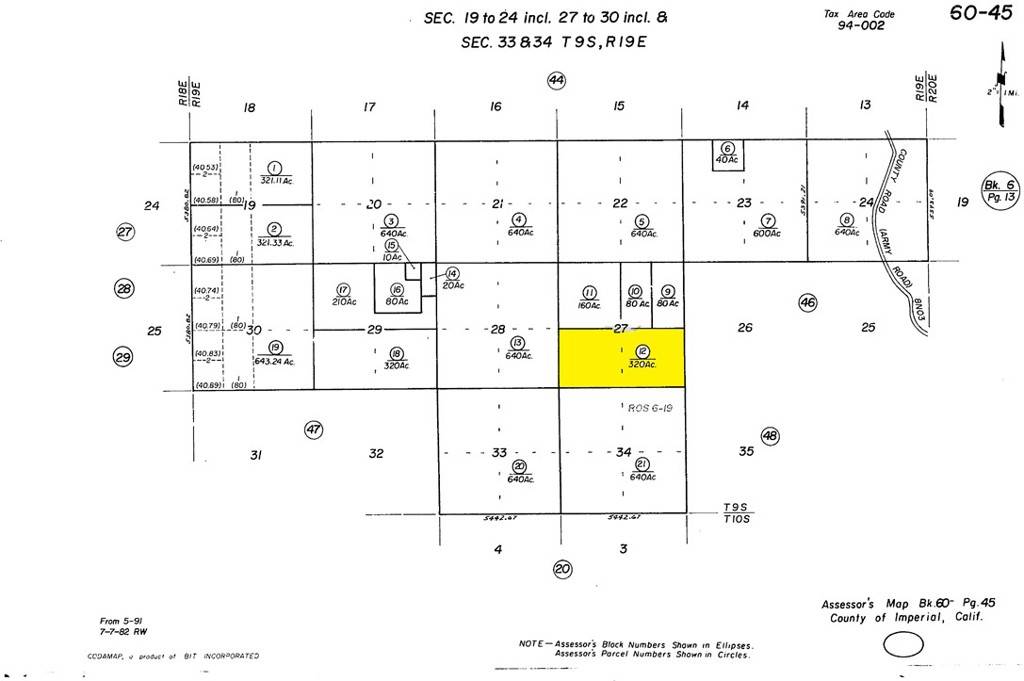 0 S 1/2 of sec 27 T9s, Winterhaven, CA 00000