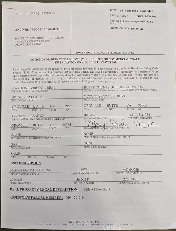 Oroville, CA 95966,485 Silver Leaf DR