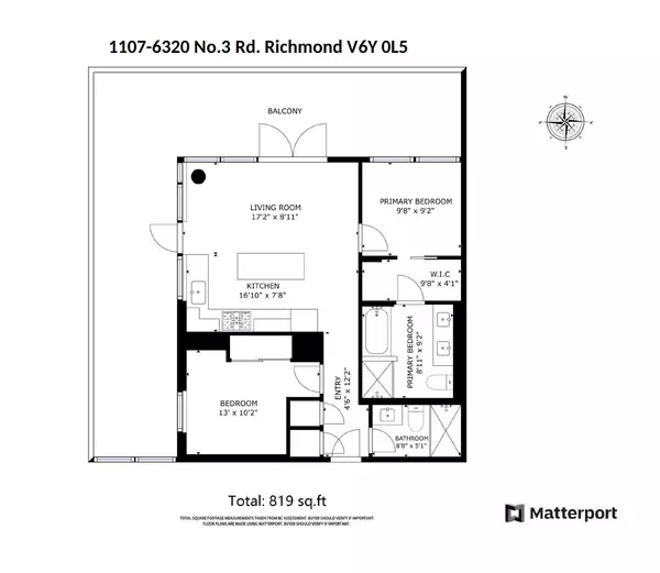 Richmond, BC V6Y 0L5,6320 No. 3 RD #1107