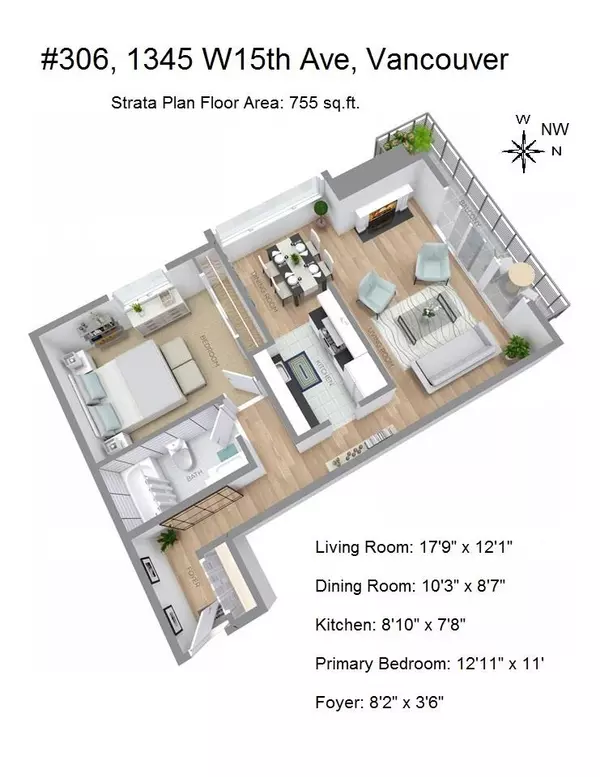 Vancouver, BC V6H 3R3,1345 W 15th AVE #306