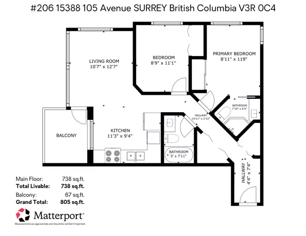 Surrey, BC V3R 0C4,15388 105 AVE #206