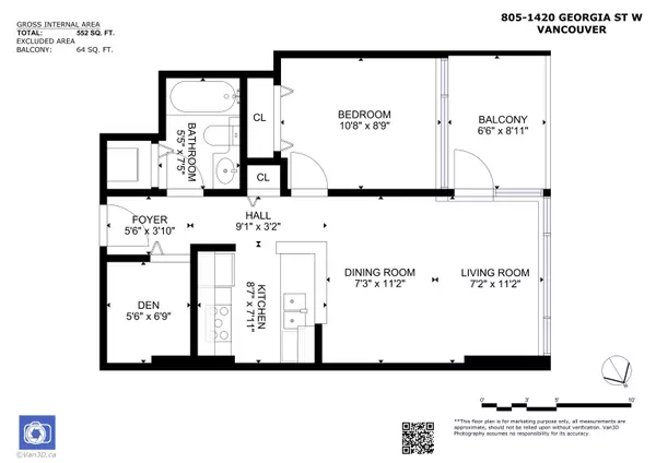 Vancouver, BC V6G 3K4,1420 W Georgia ST #805
