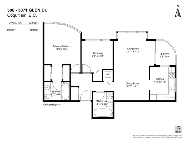 Coquitlam, BC V3B 2P8,3071 Glen DR #506