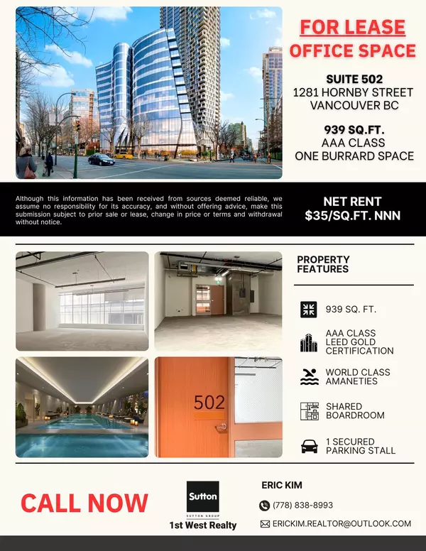 Vancouver, BC V6Z 1W2,1281 Hornby ST #502