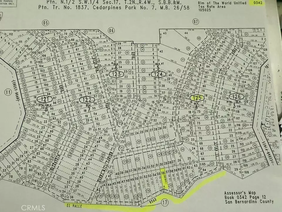 Cedarpines Park, CA 92322,61 Lot - El Valle